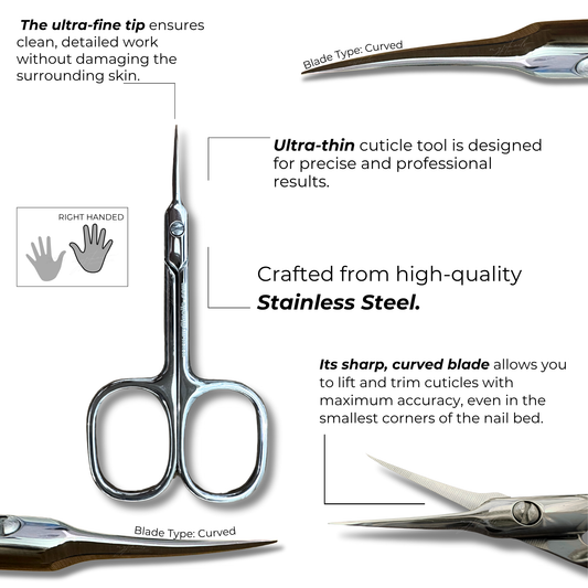 Premium Thin Curved Cuticle Scissors (Right-Handed)