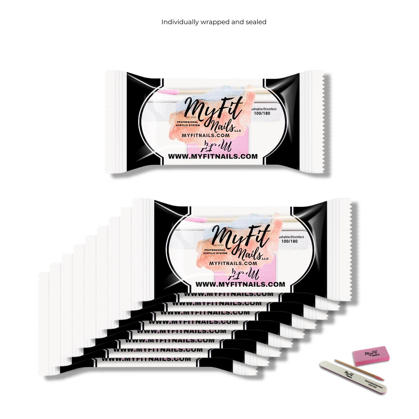 3-Piece Manicure Kit - Grit 100/180 (Individually Wrapped)