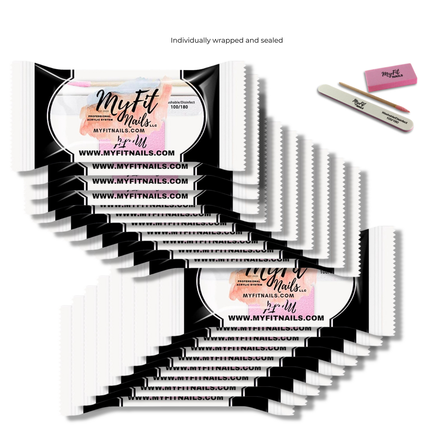 3-Piece Manicure Kit - Grit 100/180 (Individually Wrapped)