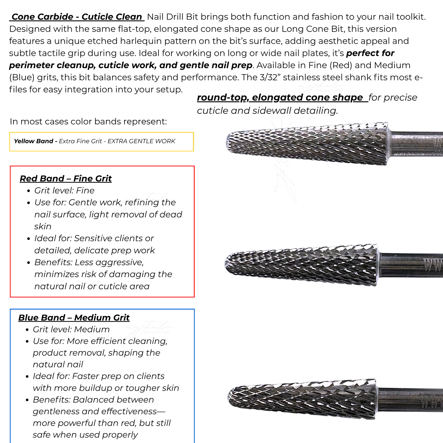 Cone Carbide - Cuticle Clean Nail Drill Bit