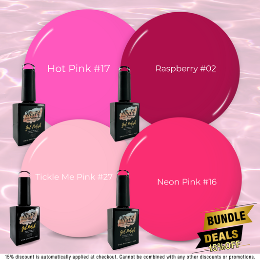 Gel Polish - Pink Affair Collection- Bundle Deal – #02, #16, #17, #27