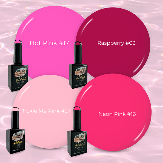 Gel Polish - Pink Affair Collection- Bundle Deal – #02, #16, #17, #27