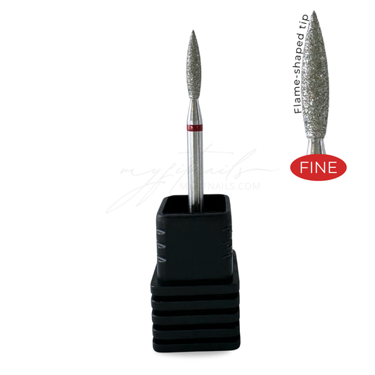Flame Diamond Cuticle Nail Drill Bit - Fine (Red)
