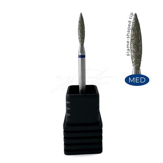 Flame Diamond Cuticle Nail Drill Bit - Medium (Blue)