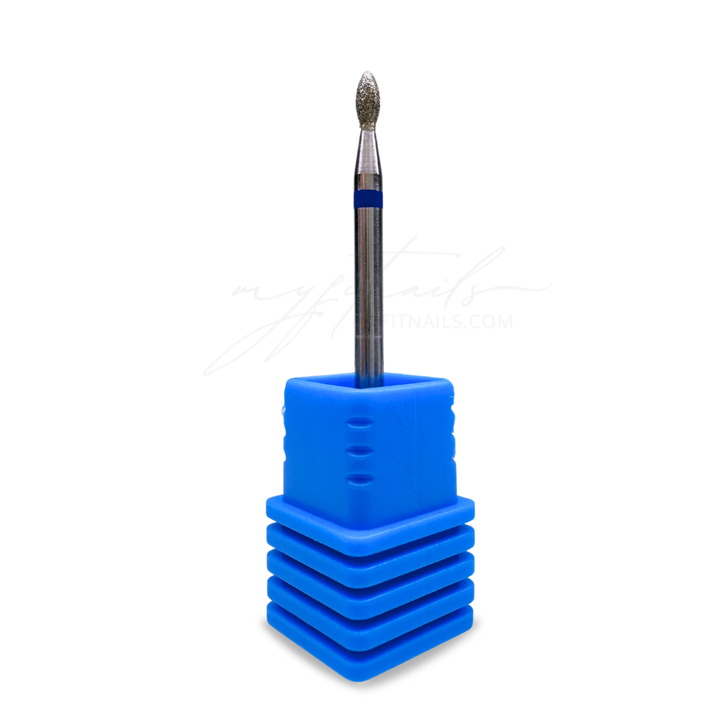 Short Flame Diamond Nail Drill Bit - Medium (Blue)