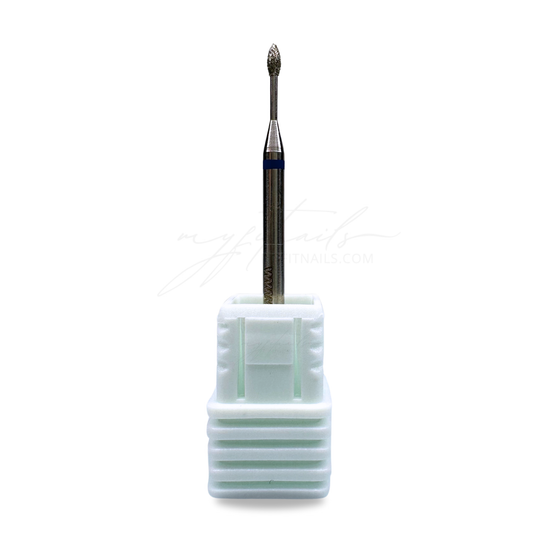 Mini Flame Diamond Nail Drill Bit - Medium (Blue)