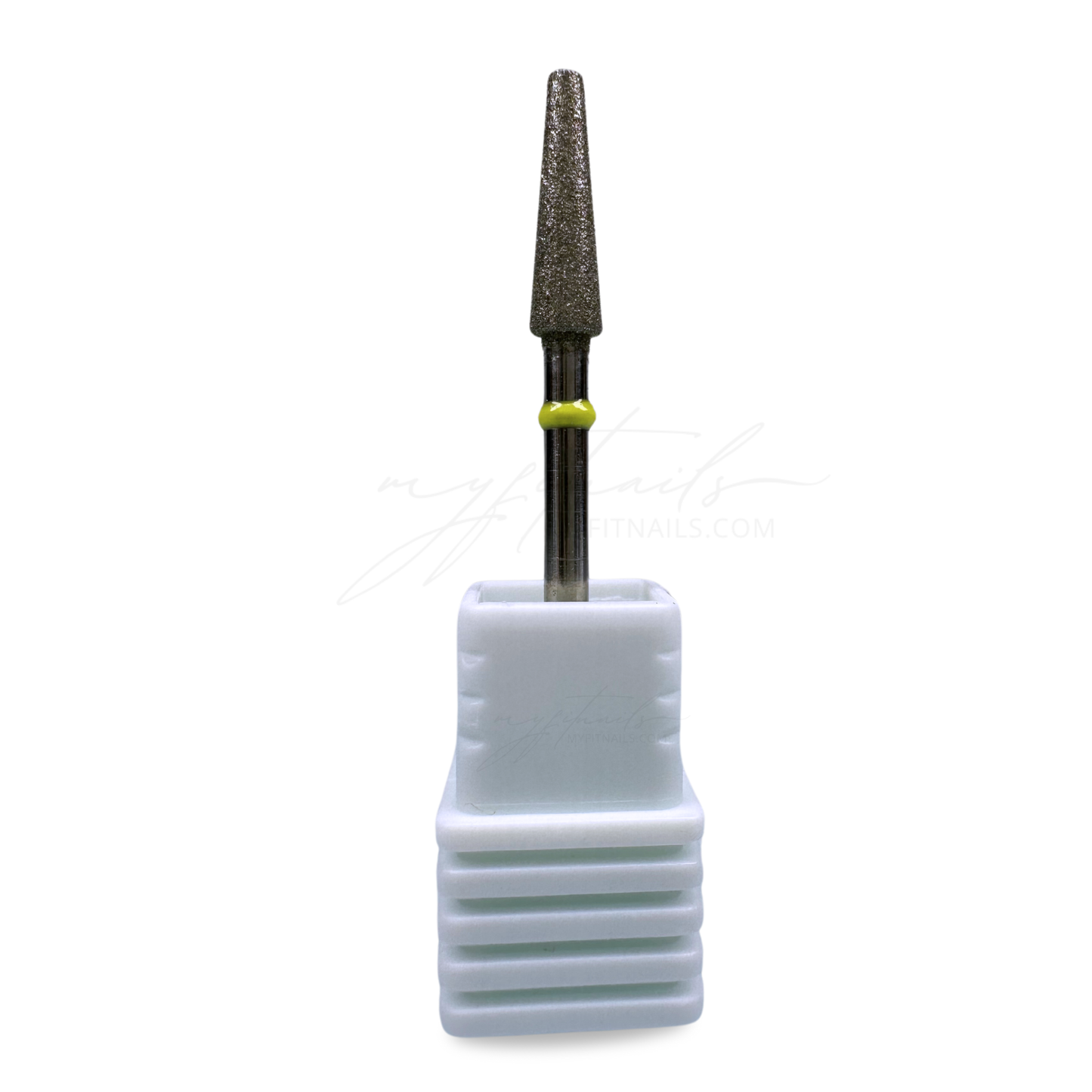 Long Cone Diamond Nail Drill Bit - Extra Fine (Yellow)