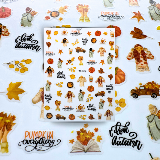 Nail Stickers - Fall Design pumpkin #2