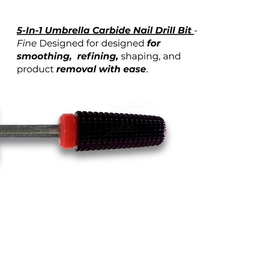 5-In-1 Umbrella Carbide Nail Drill Bit - Fine (Red)