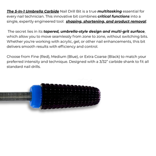 5-In-1 Umbrella Carbide Nail Drill Bit - Medium (Blue)
