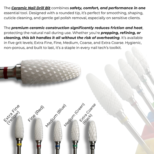 Ceramic Nail Drill Bit - Fine (Red)