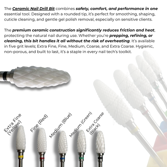 Ceramic Nail Drill Bit - Extra Coarse (Black)