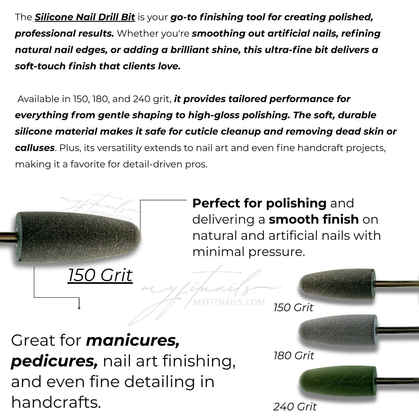 Silicone Nail Drill Bit - 150 Grit