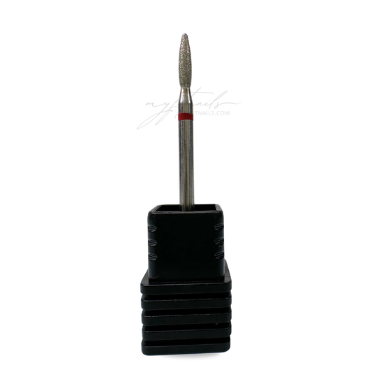 Flame Round Tip Diamond Cuticle Nail Drill Bit - Fine (Red)