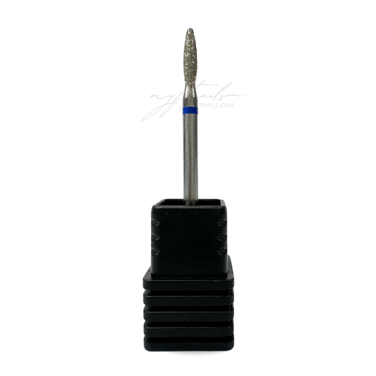 Flame Round Tip Diamond Cuticle Nail Drill Bit - Medium (Blue)