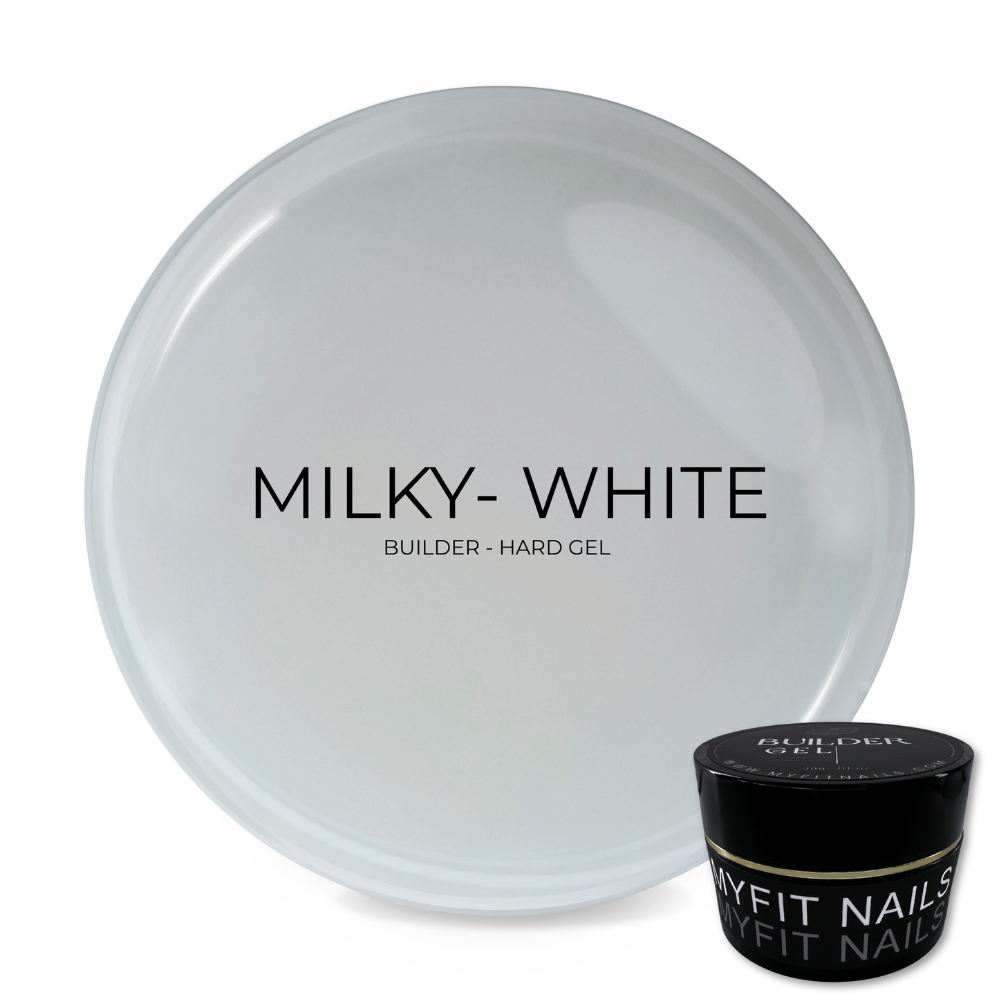 Builder Gel System - Milky White - Hard Gel - In a Pot
