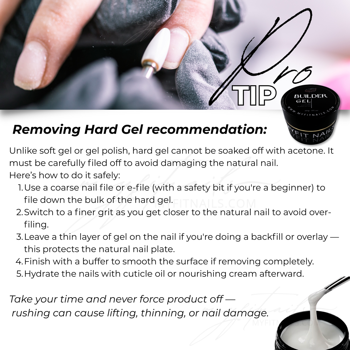 Builder Gel System - Milky White - Hard Gel - In a Pot