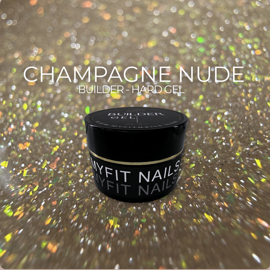 Builder Gel System - Champagne Nude Shimmer Hard Gel - In a Pot