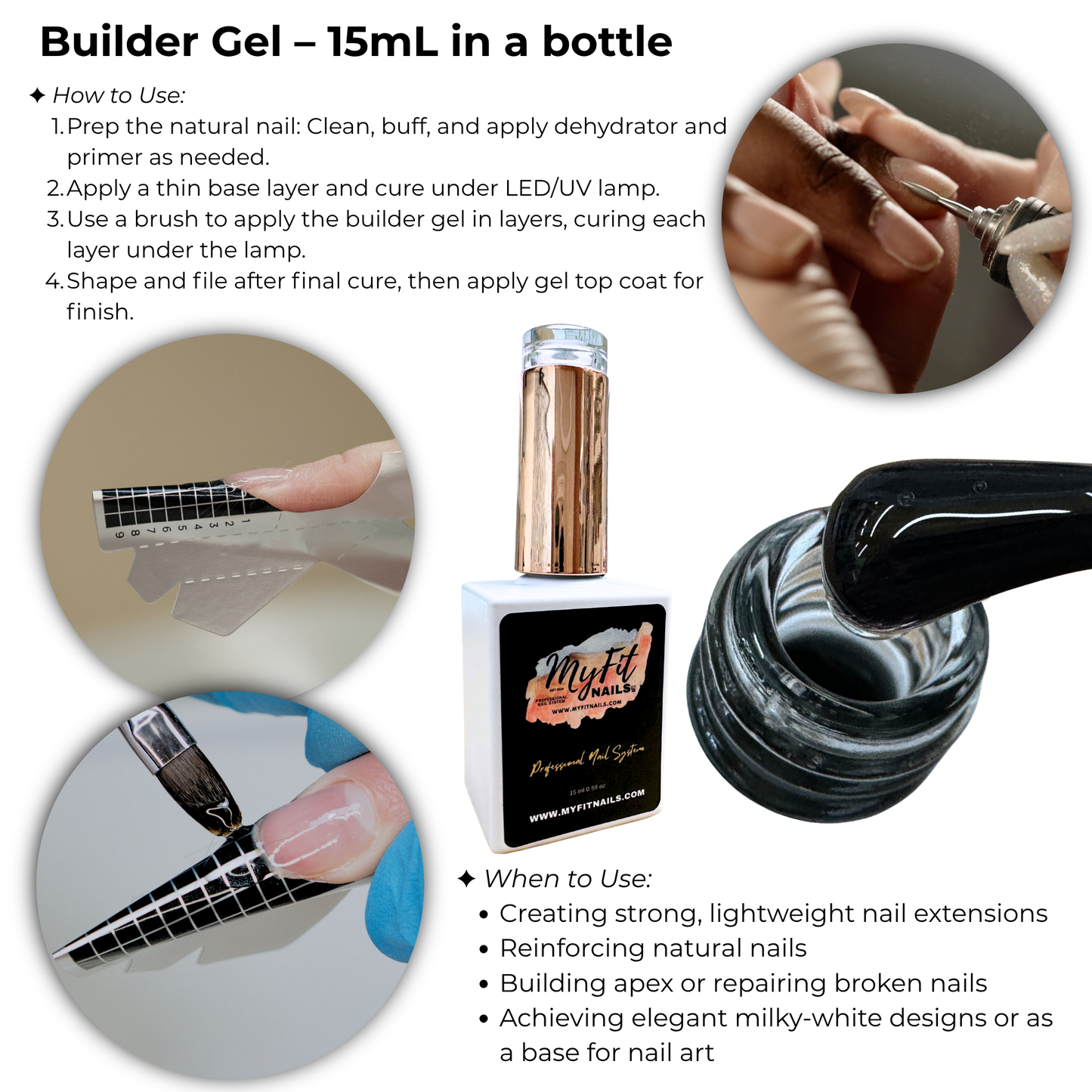 Builder Gel System - Clear - In a bottle