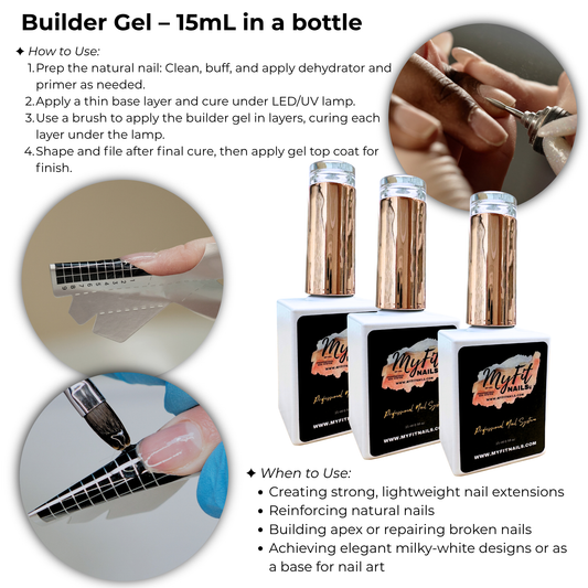 Builder Gel System - Beige Shimmer - 15mL Bottle (NEW)