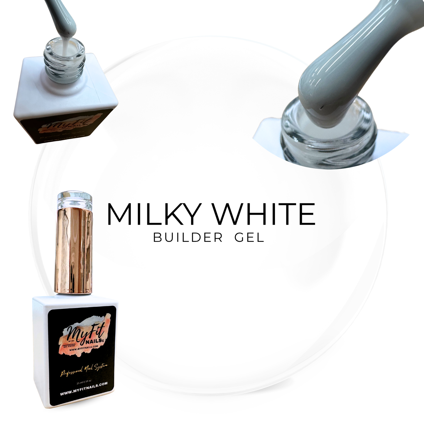 Builder Gel System - Milky White - In a bottle
