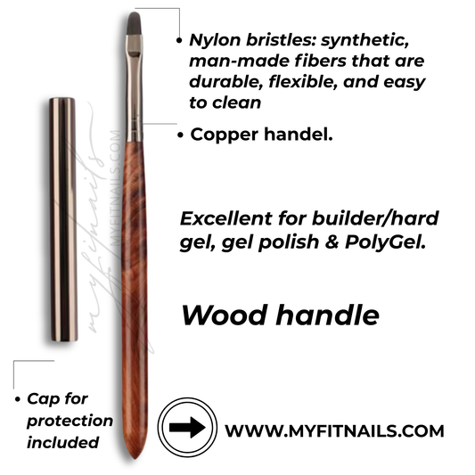 Flat Round Brush - Wood Handle