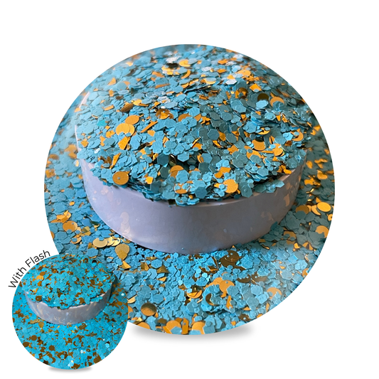 Nail Glitter - Blue Gold #G14