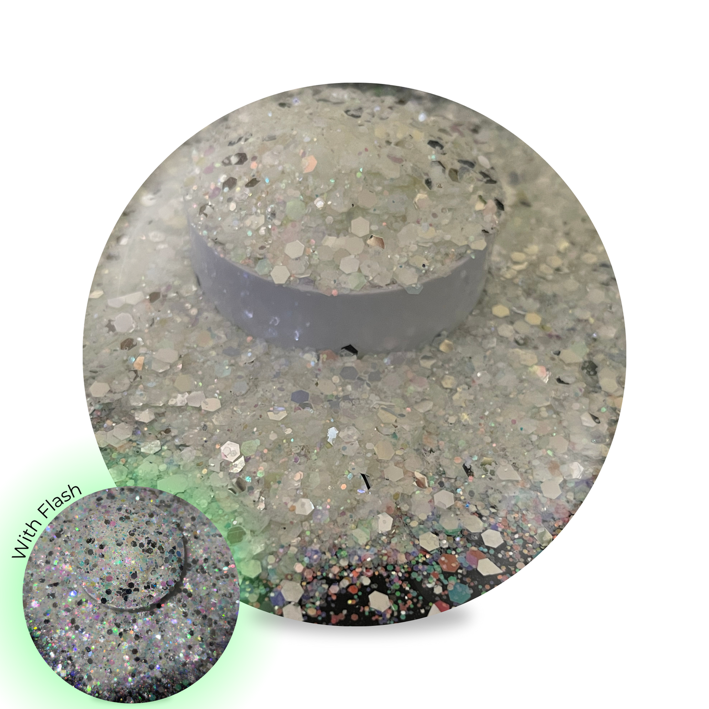 Nail Glitter - Glow In The Dark White #G11
