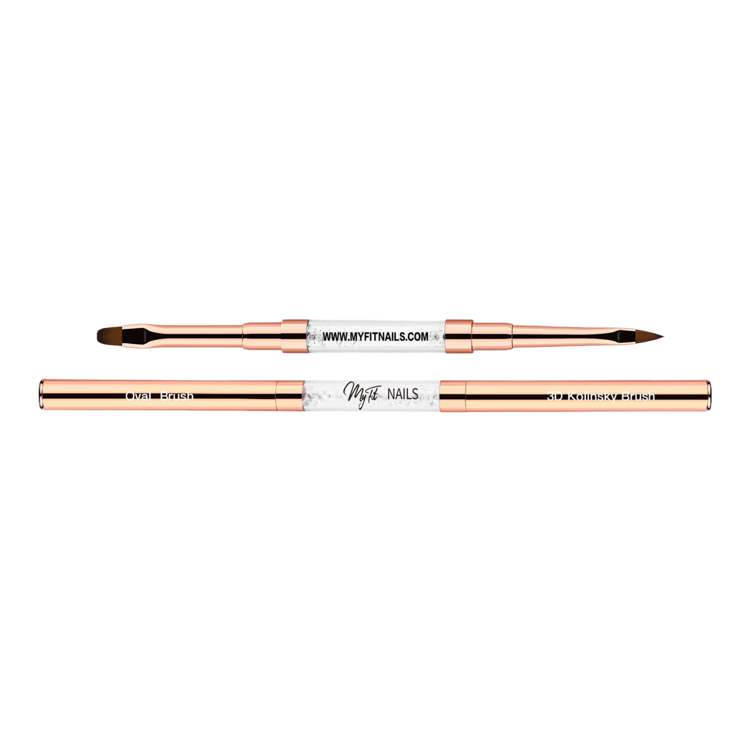 Dual-Ended Flat Oval Brush & 3D Acrylic Brush