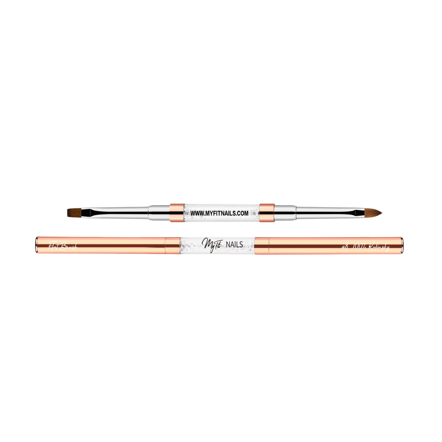 2-In-1 Flat & Acrylic Brush - Size 8 - Premium 100% Kolinsky Hair