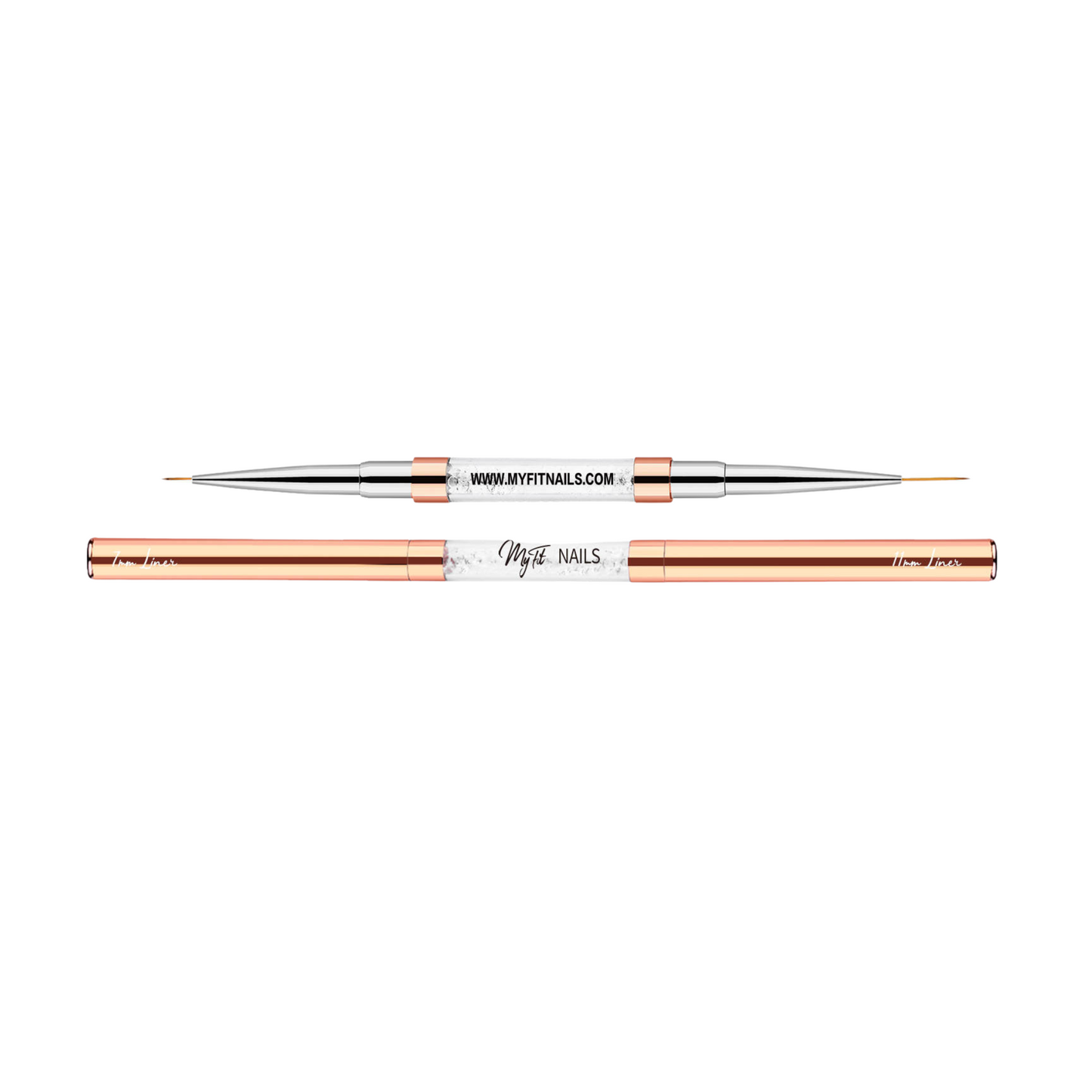 Dual-Ended Liner Nail Art Brush Made With Premium 100% Kolinsky - 7mm + 11mm