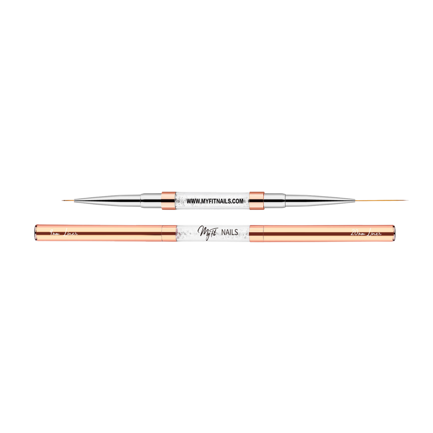 Dual-Ended Liner Nail Art Brush Made With Premium 100% Kolinsky – 9mm + 20mm
