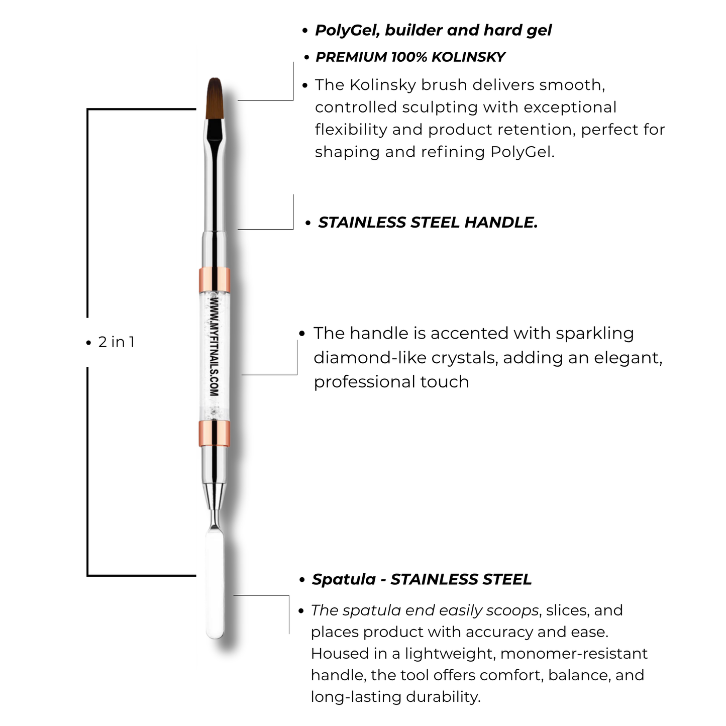 Dual-Ended PolyGel Brush & Spatula