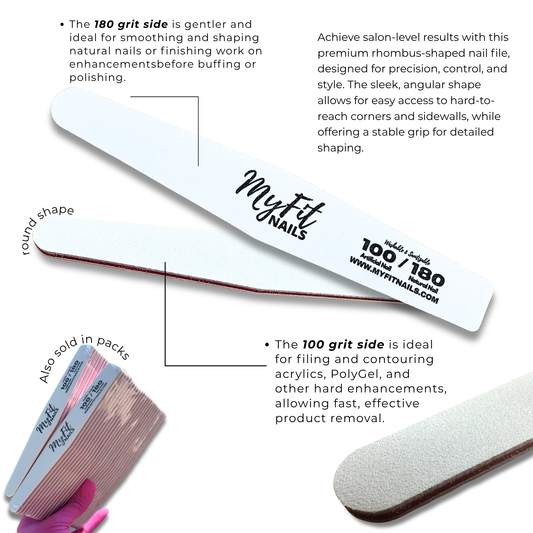 Premium Rhombus Nail File – 100/180 Grit