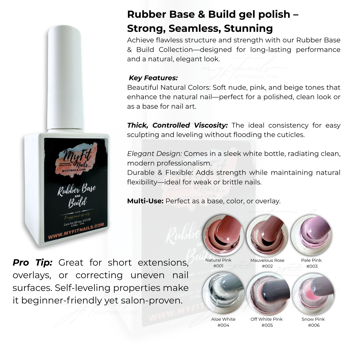 Rubber Base & Build Gel Polish - Natural Pink #1 (Translucent)