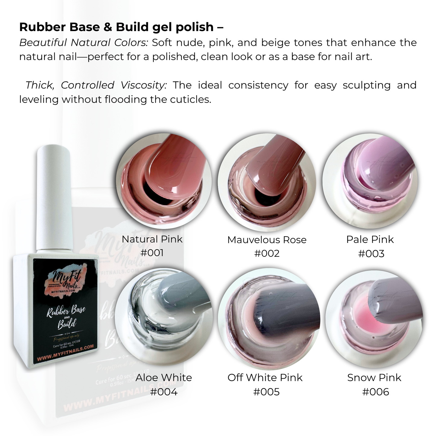 Rubber Base & Build Gel Polish - Natural Pink #1 (Translucent)
