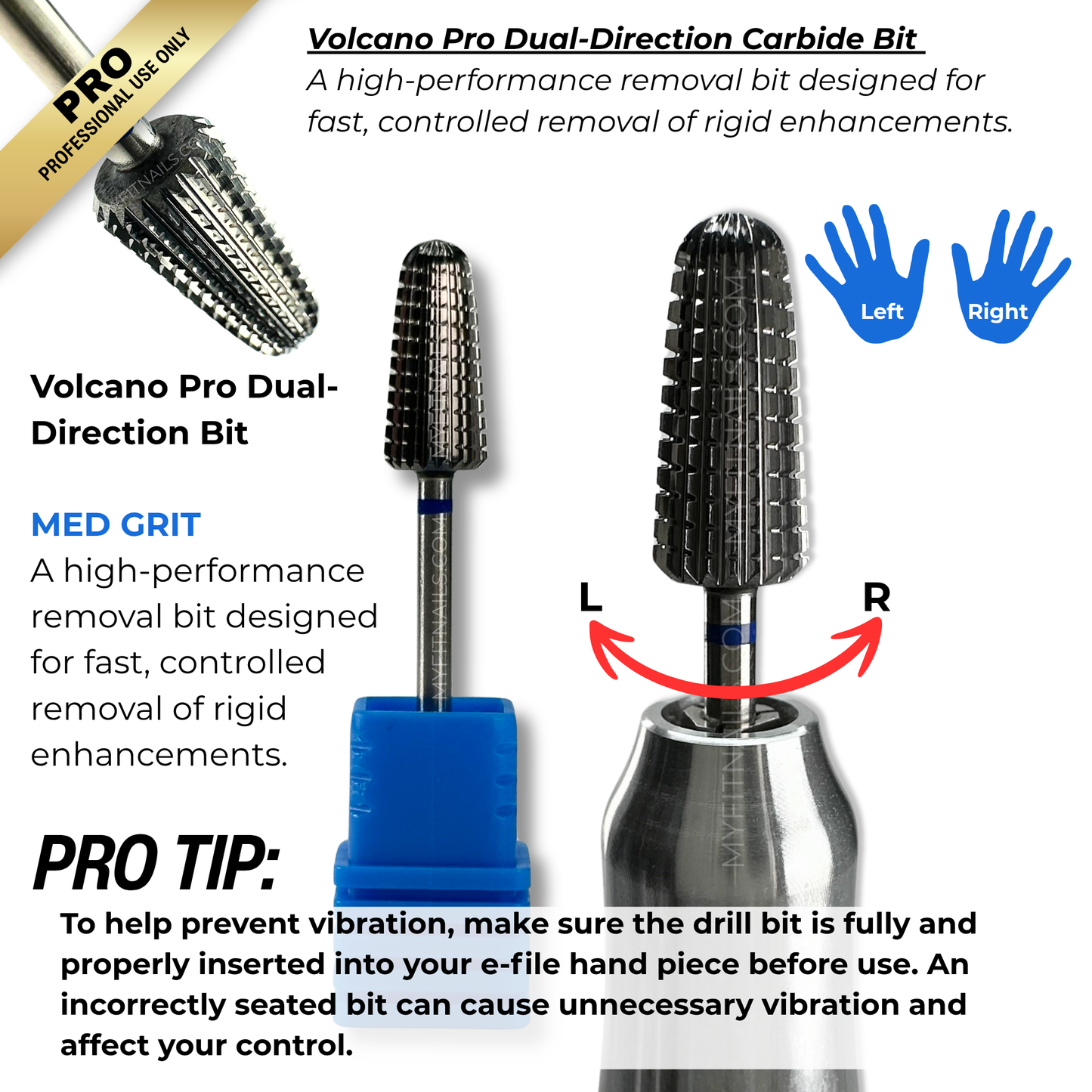 Volcano Pro Dual-Direction Carbide Bit