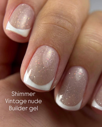 Builder Gel System - Shimmer Vintage Nude - Hard Gel - In a Pot