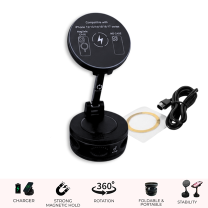 2-in-1 Magnetic Phone Stand & Wireless Charger