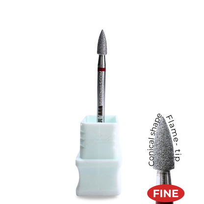 Conical Flame Tip - Diamond Cuticle Nail Drill Bit