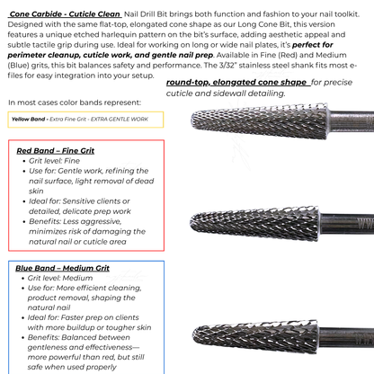 Cone Carbide - Cuticle Clean Nail Drill Bit