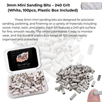 3mm Mini Sanding Bits - White – 240 Grit