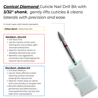 Conical Flame Tip - Diamond Cuticle Nail Drill Bit