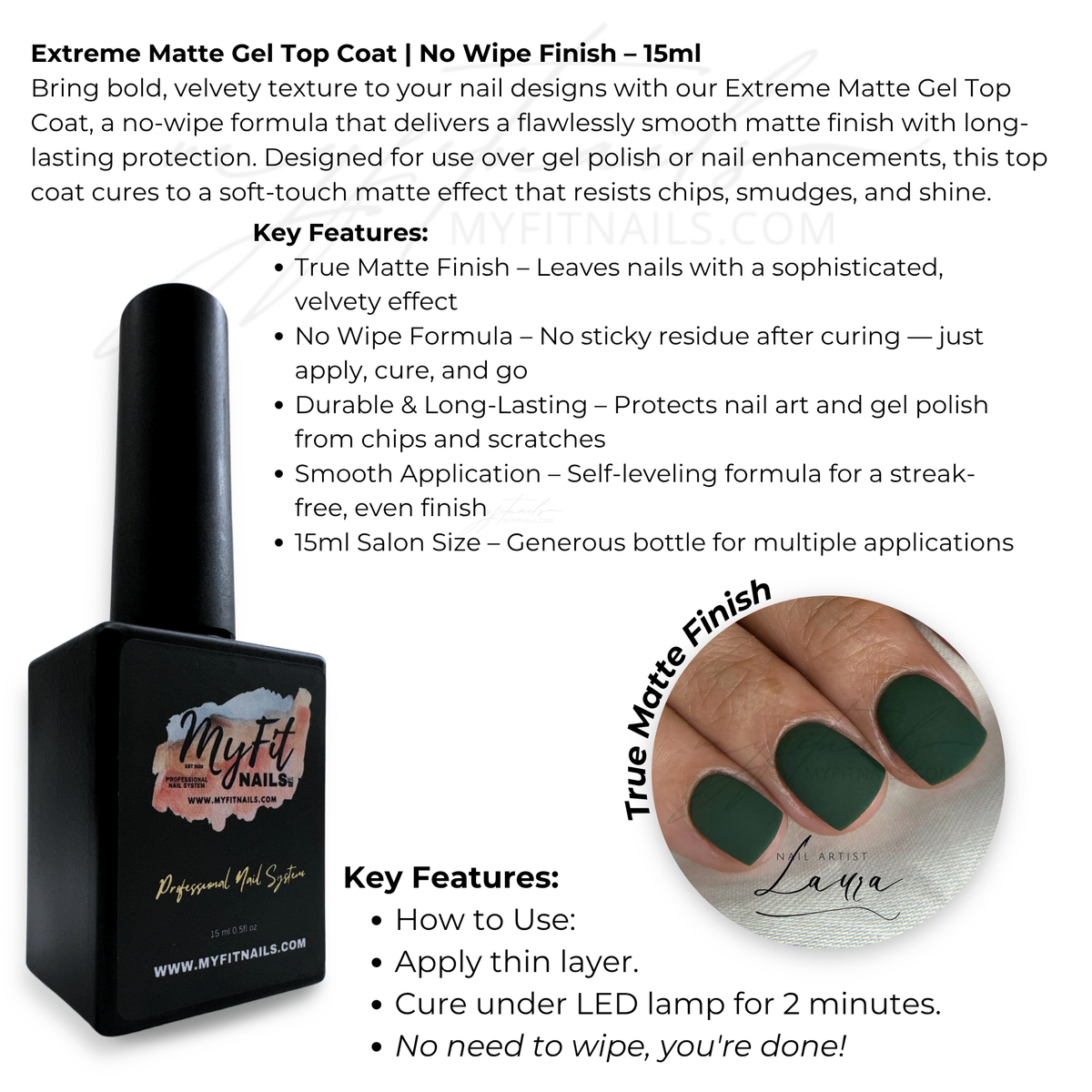 Top Coat - Extreme Matte - No Wipe