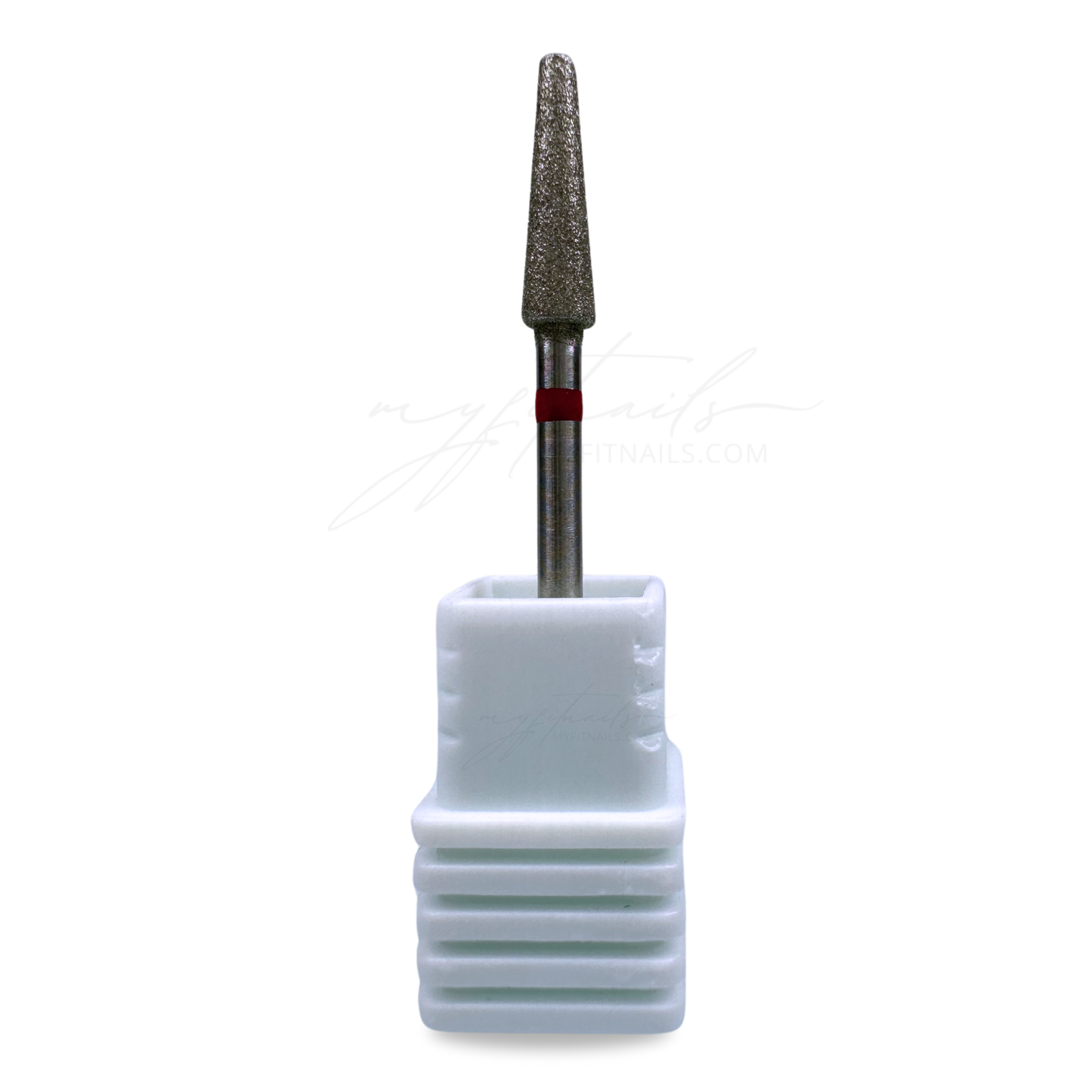 Long Cone Diamond Nail Drill Bit - Fine (Red)