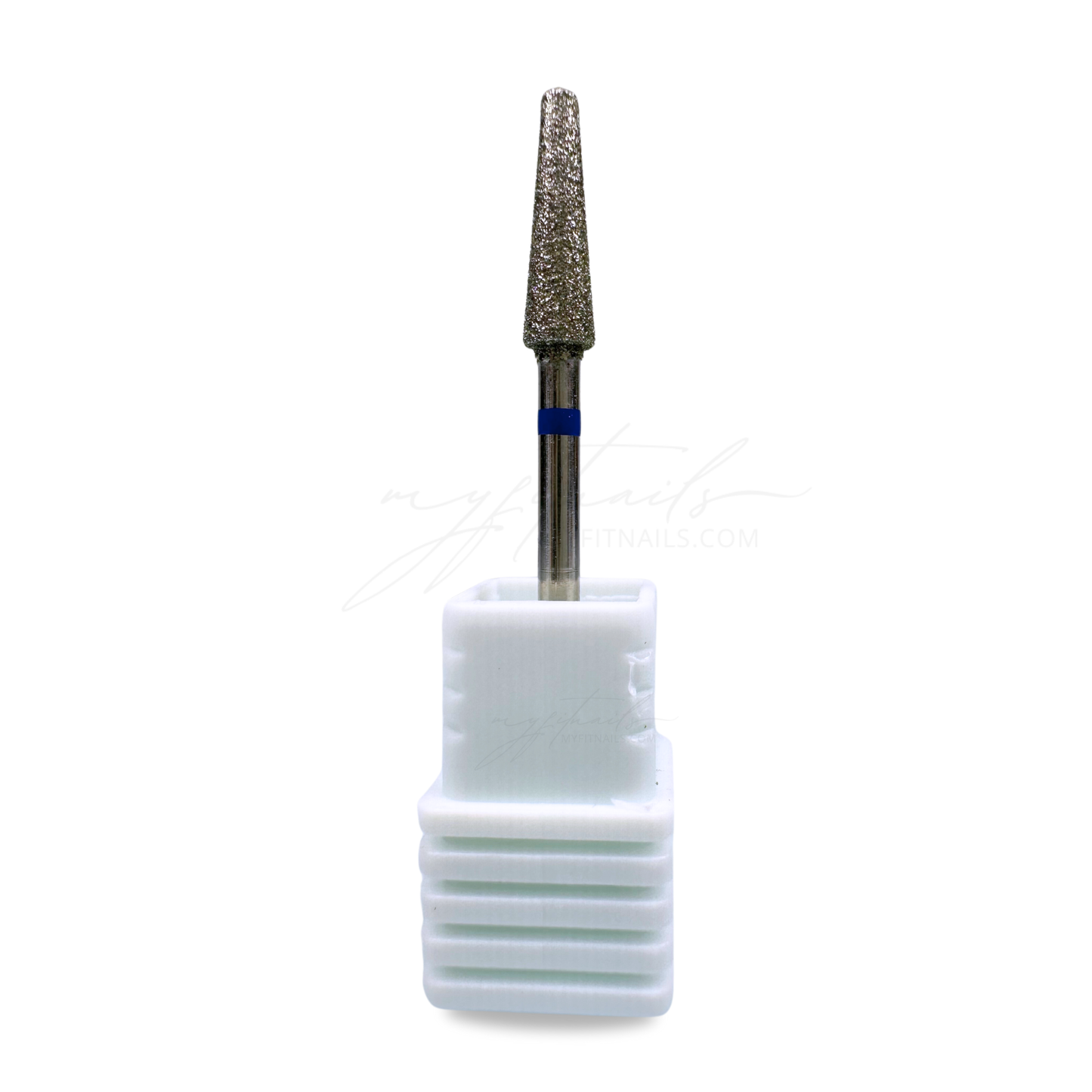 Long Cone Diamond Nail Drill Bit - Medium (Blue)