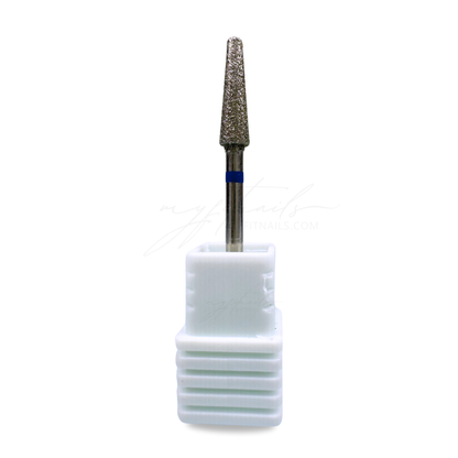 Long Cone Diamond Nail Drill Bit - Medium (Blue)
