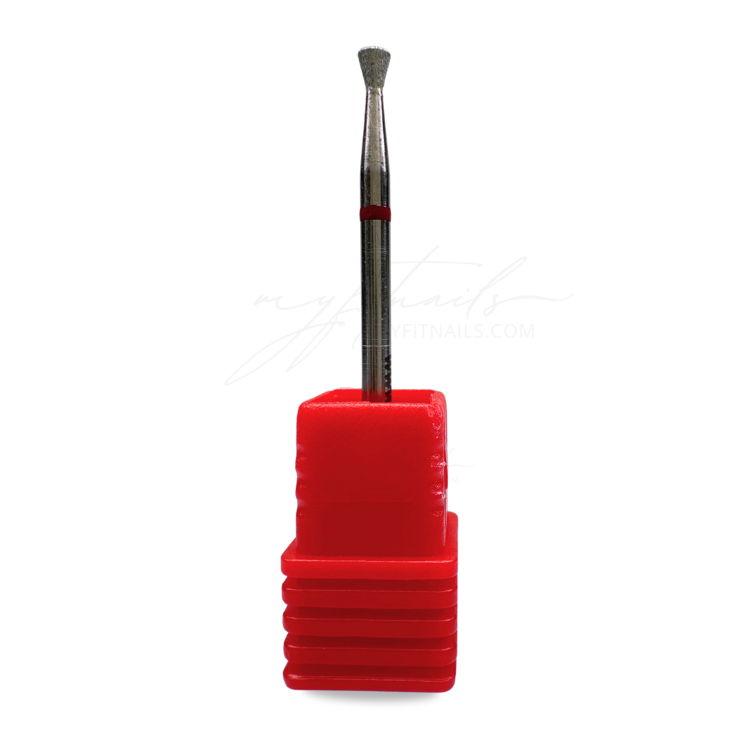 Inverted Cone Diamond Nail Drill Bit - Fine (Red)
