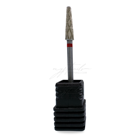 Long Harlequin Cone Nail Drill Bit - Fine (Red)