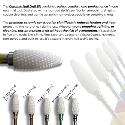 Ceramic Nail Drill Bit - Extra Fine (Yellow)